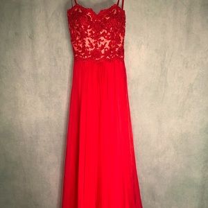 La Femme Strapless Formal Gown